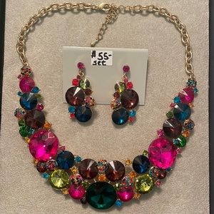 Multi gemstone statement set